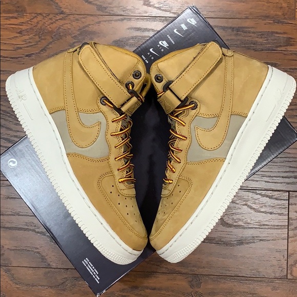 NIKE AIR FORCE 1 HIGH PRM (GS) Wheat/Khaki-Light B - Picture 9 of 16